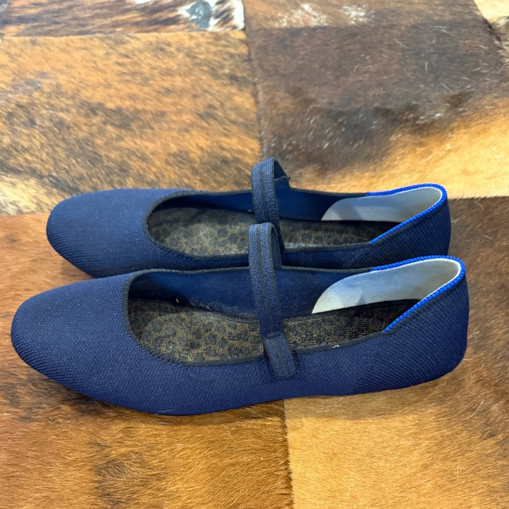 Rothy's Navy Mary Jane Flats with Strap - Picture 3 of 9